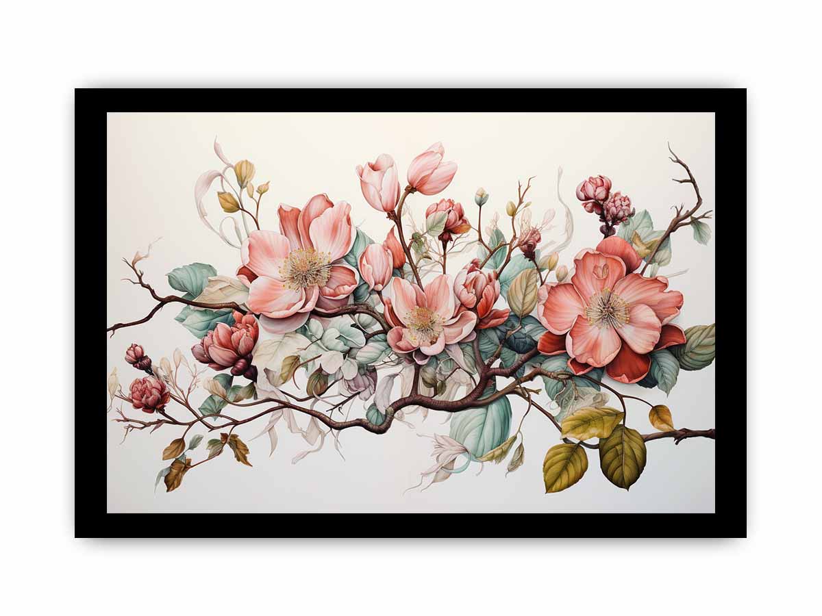 Flower Art Canvas Print Premium Framed by JetGirl Art - Rosetta Creative Boutique